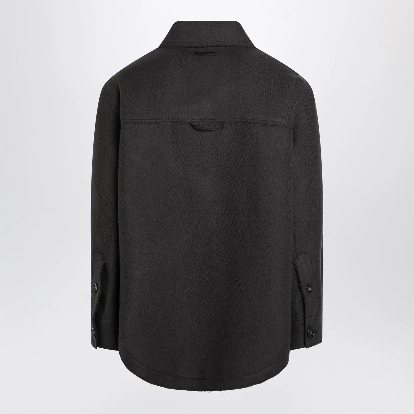 Ami Paris Anthracite grey wool shirt with pockets