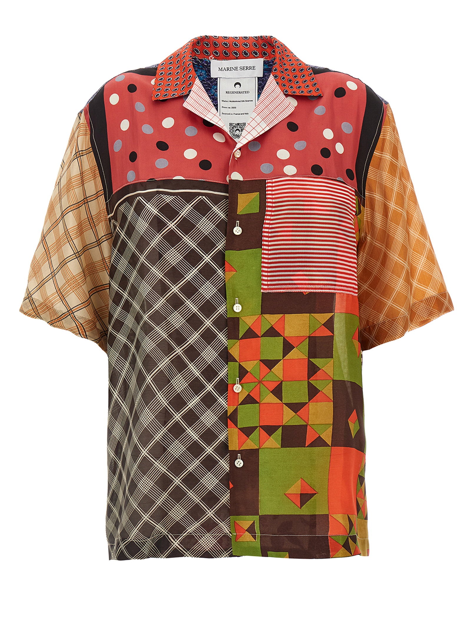 Marine Serre Regenerated Silk Scarf Bowling Shirt