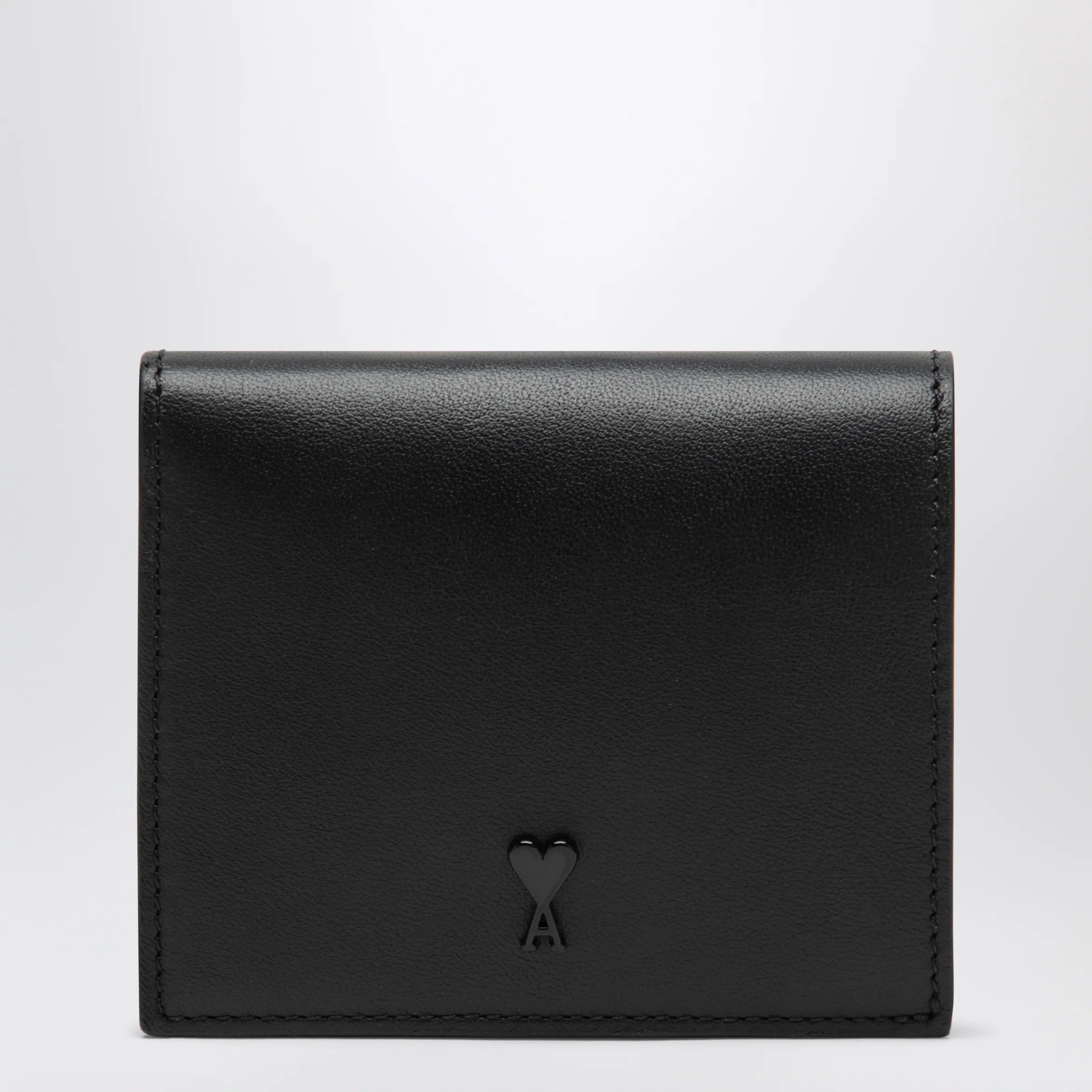 Ami Paris Ami de Coeur bifold wallet in cowhide leather, black