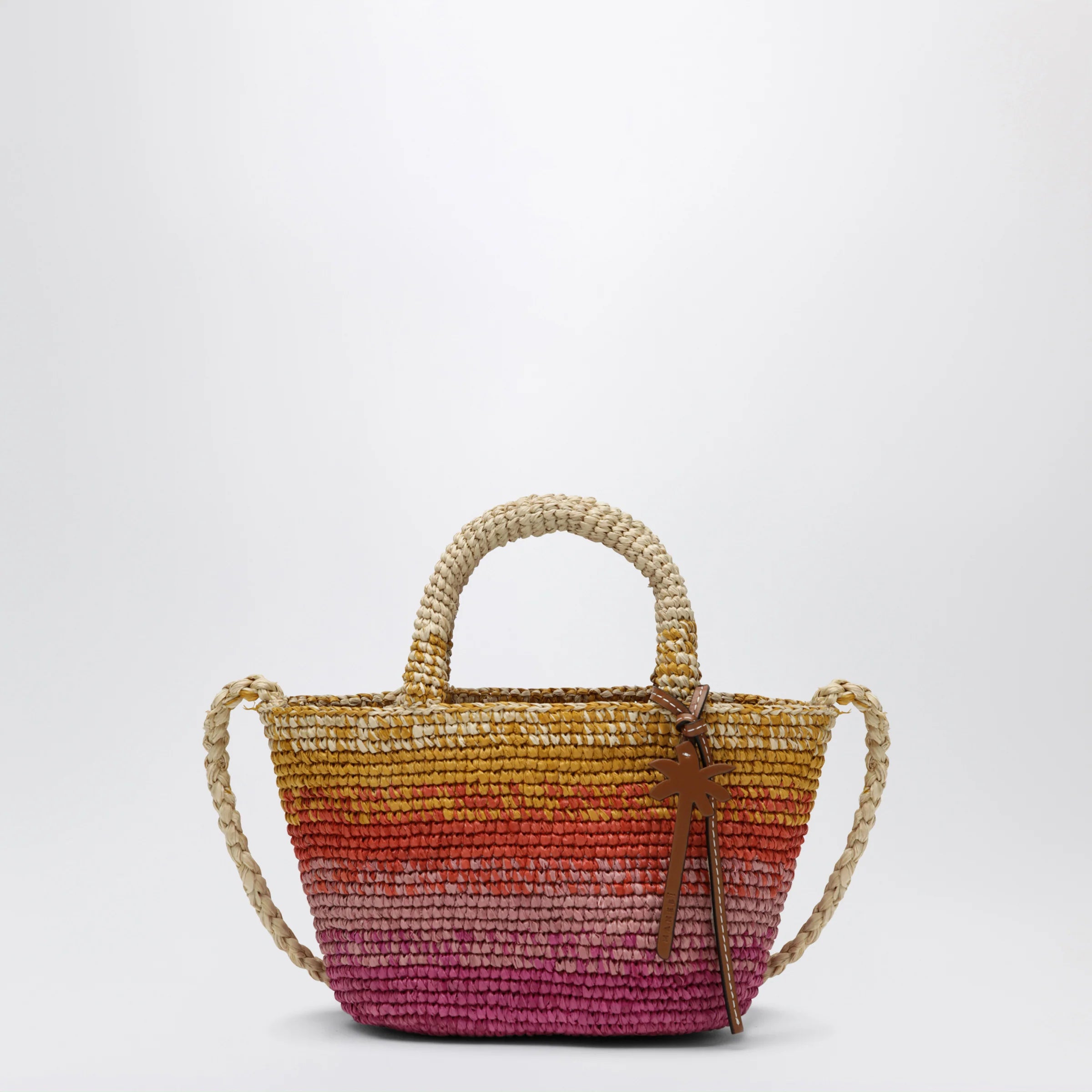 Manebí Mini Sunset Glow Panier bag in raffia