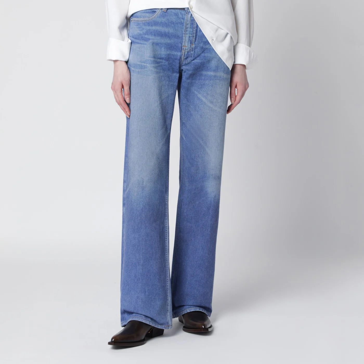 Our Legacy Wata Cut jeans with Aurora Blue digital print