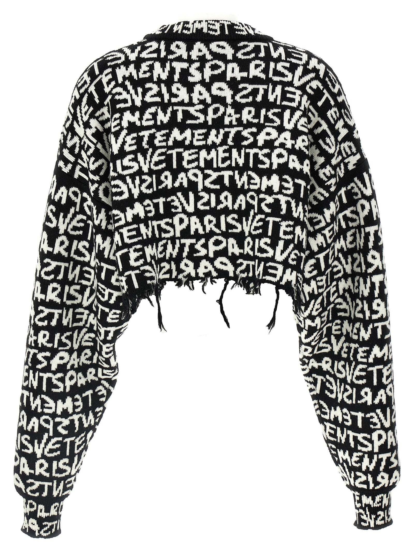 Vetements Paris Monogram Cropped Sweater