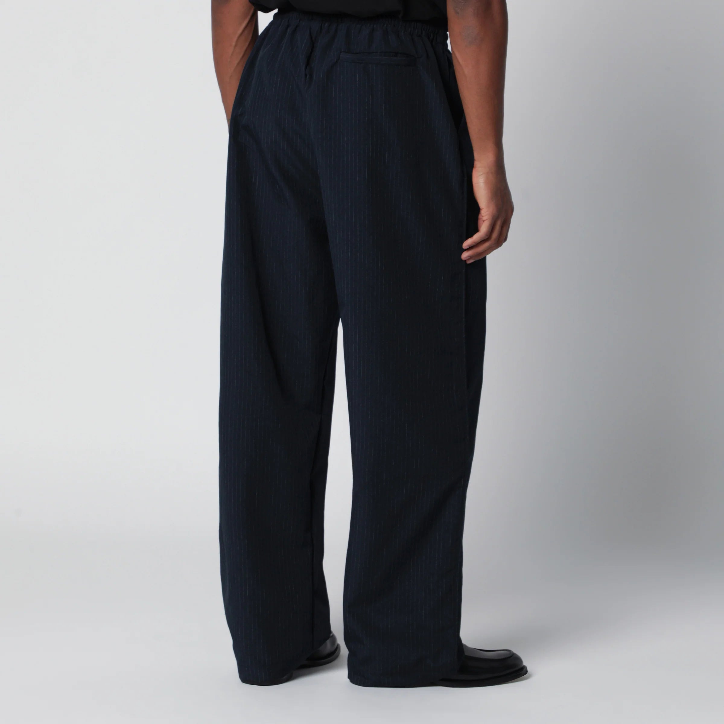 Willy Chavarria Pinstripe jogging trousers with logo embroidery