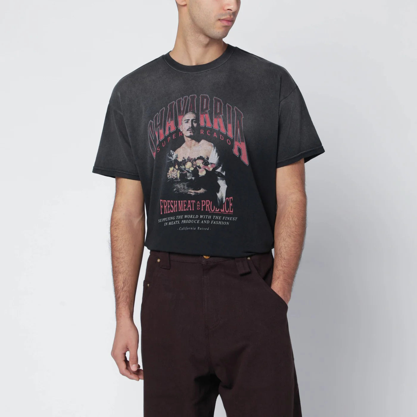 Willy Chavarria Washed black San Chachi Produce Easy T-shirt