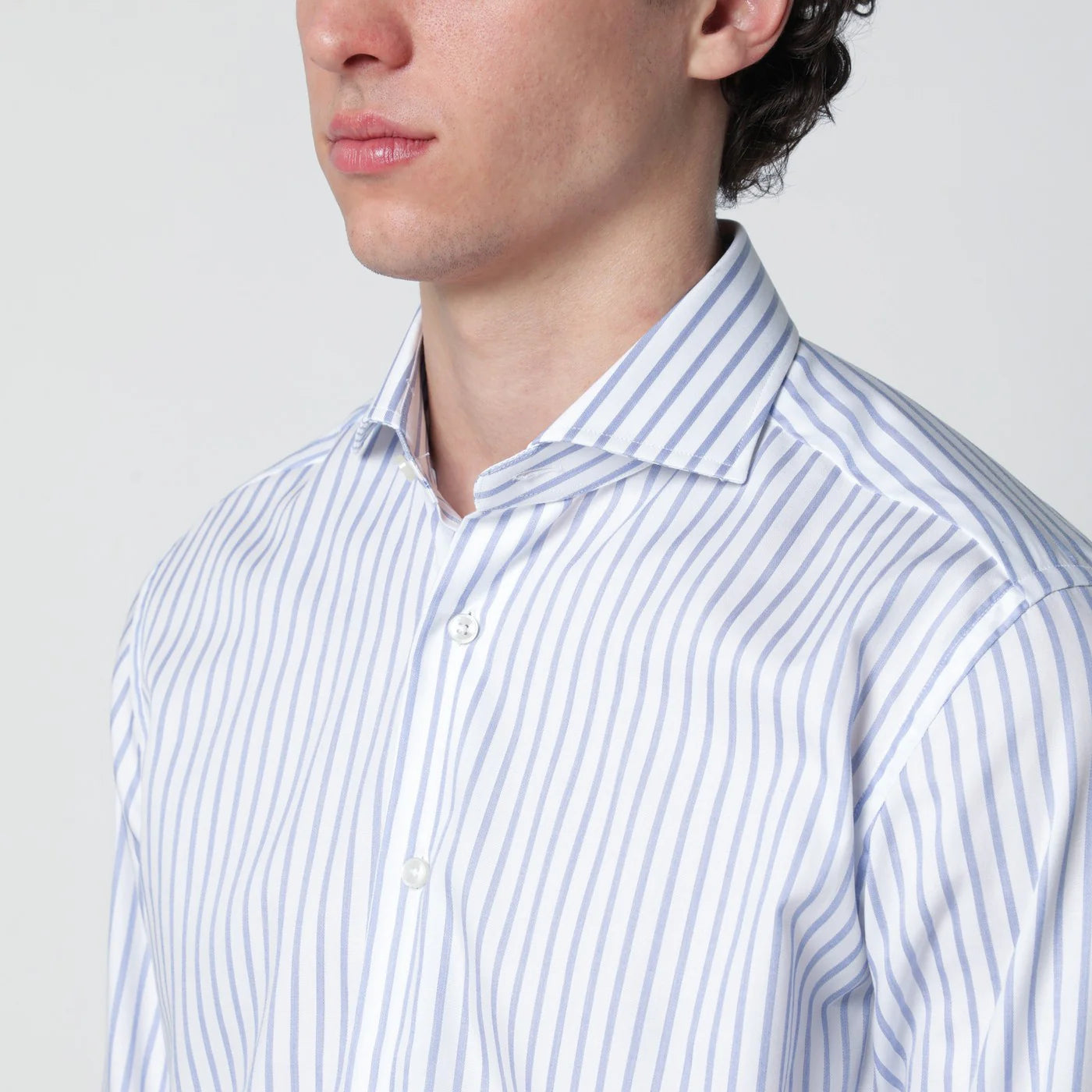 XACUS Travel Tailor Fit shirt white striped