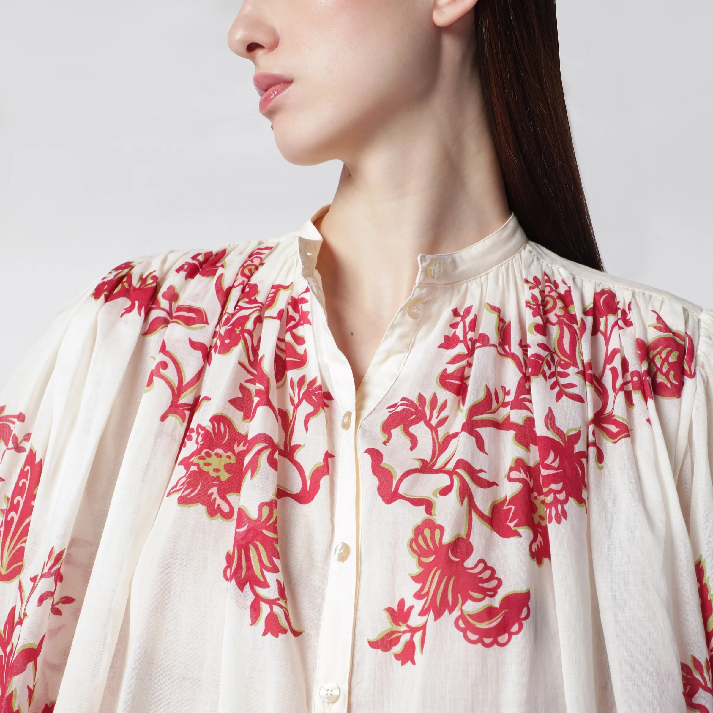 ETRO Blouse in cotton voile with floral print