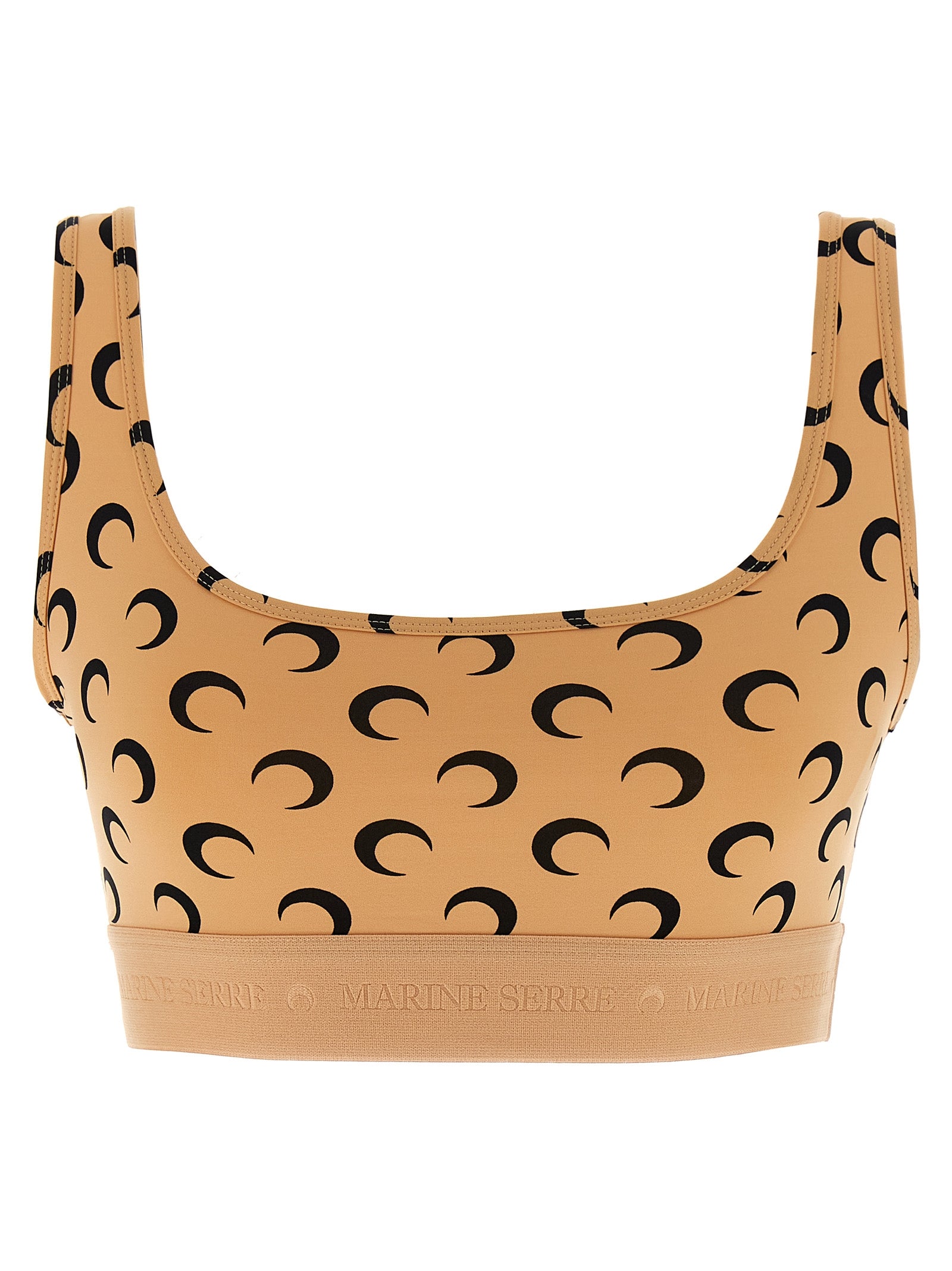 Marine Serre Moon Printed Jersey Cropped Top